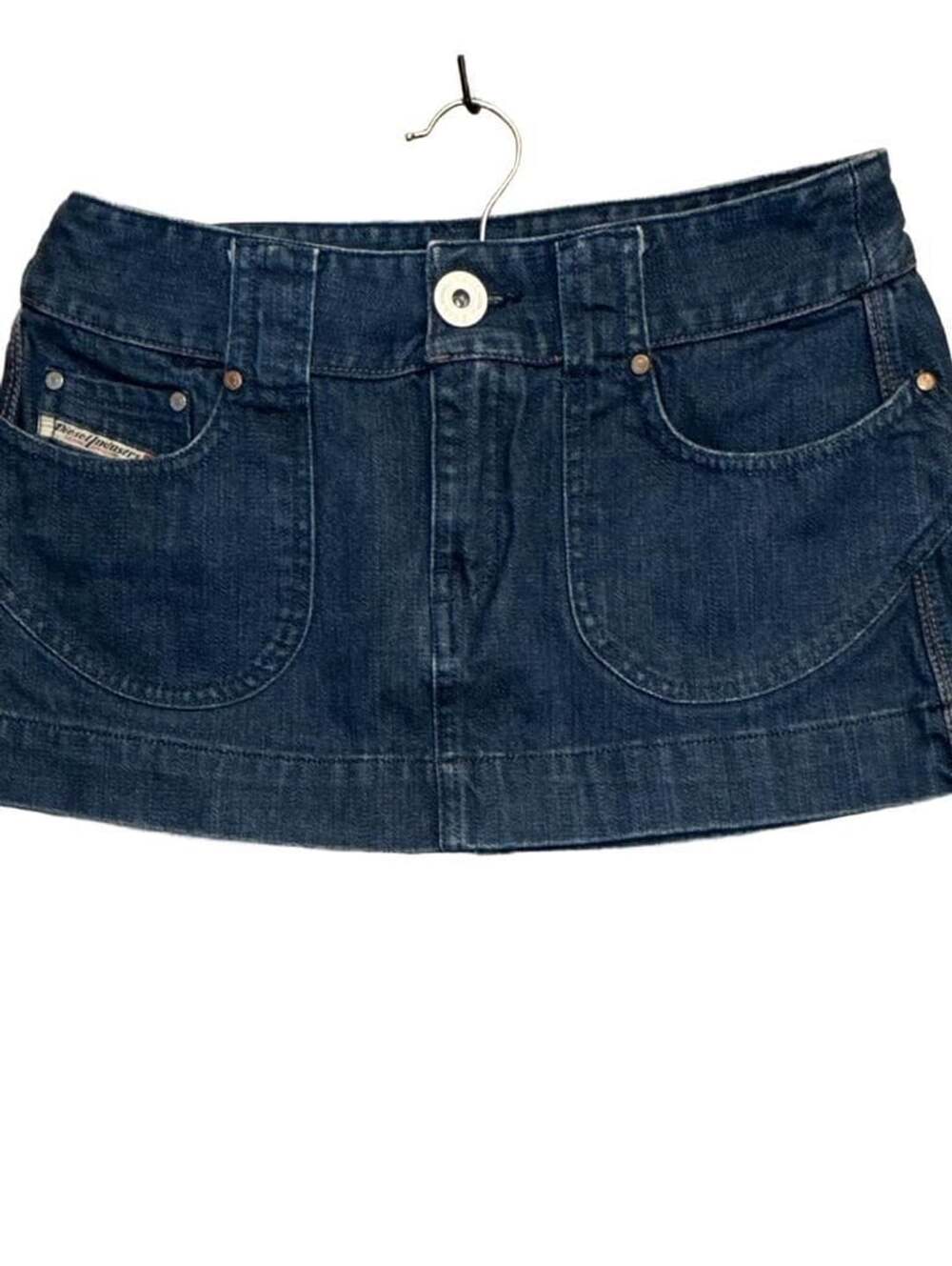 Diesel Y2k Blue Denim Micro Mini Skirt Size 27